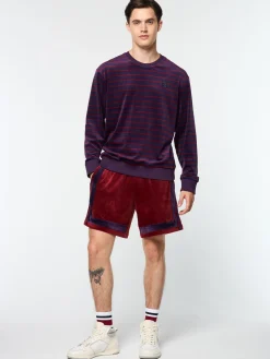 Sergio Tacchini Foggia Velour Crewneck- BLACKBERRY CORDIAL Clearance