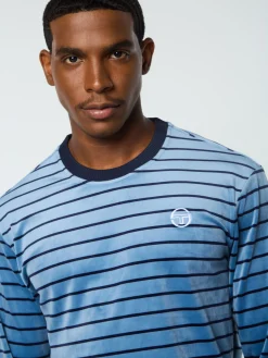 Sergio Tacchini Foggia Velour Crewneck- CORONET BLUE Best