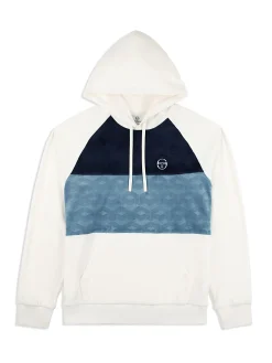 Sergio Tacchini Foggia Velour Debossed Hoodie- GARDENIA Outlet