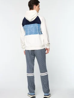 Sergio Tacchini Foggia Velour Debossed Hoodie- GARDENIA Outlet