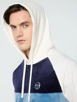Sergio Tacchini Foggia Velour Debossed Hoodie- GARDENIA Outlet