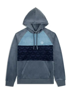 Sergio Tacchini Foggia Velour Debossed Hoodie- GRISAILLE Best