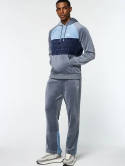 Sergio Tacchini Foggia Velour Debossed Hoodie- GRISAILLE Best