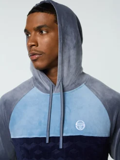 Sergio Tacchini Foggia Velour Debossed Hoodie- GRISAILLE Best