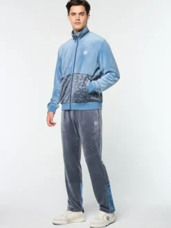 Sergio Tacchini Foggia Velour Debossed Track Jacket- CORONET BLUE Best