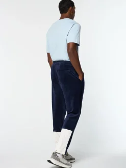 Sergio Tacchini Foggia Velour Debossed Track Pant- MARITIME BLUE New