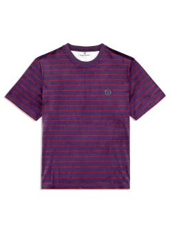 Sergio Tacchini Foggia Velour T-Shirt- BLACKBERRY CORDIAL Clearance