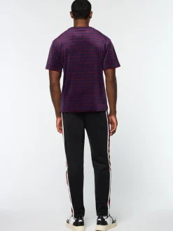 Sergio Tacchini Foggia Velour T-Shirt- BLACKBERRY CORDIAL Clearance