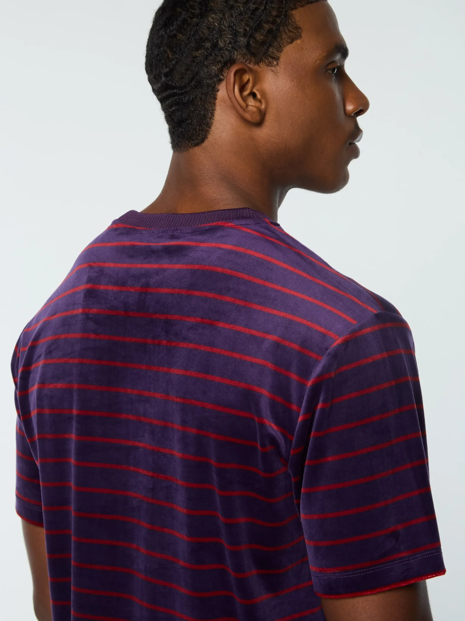 Sergio Tacchini Foggia Velour T-Shirt- BLACKBERRY CORDIAL Clearance