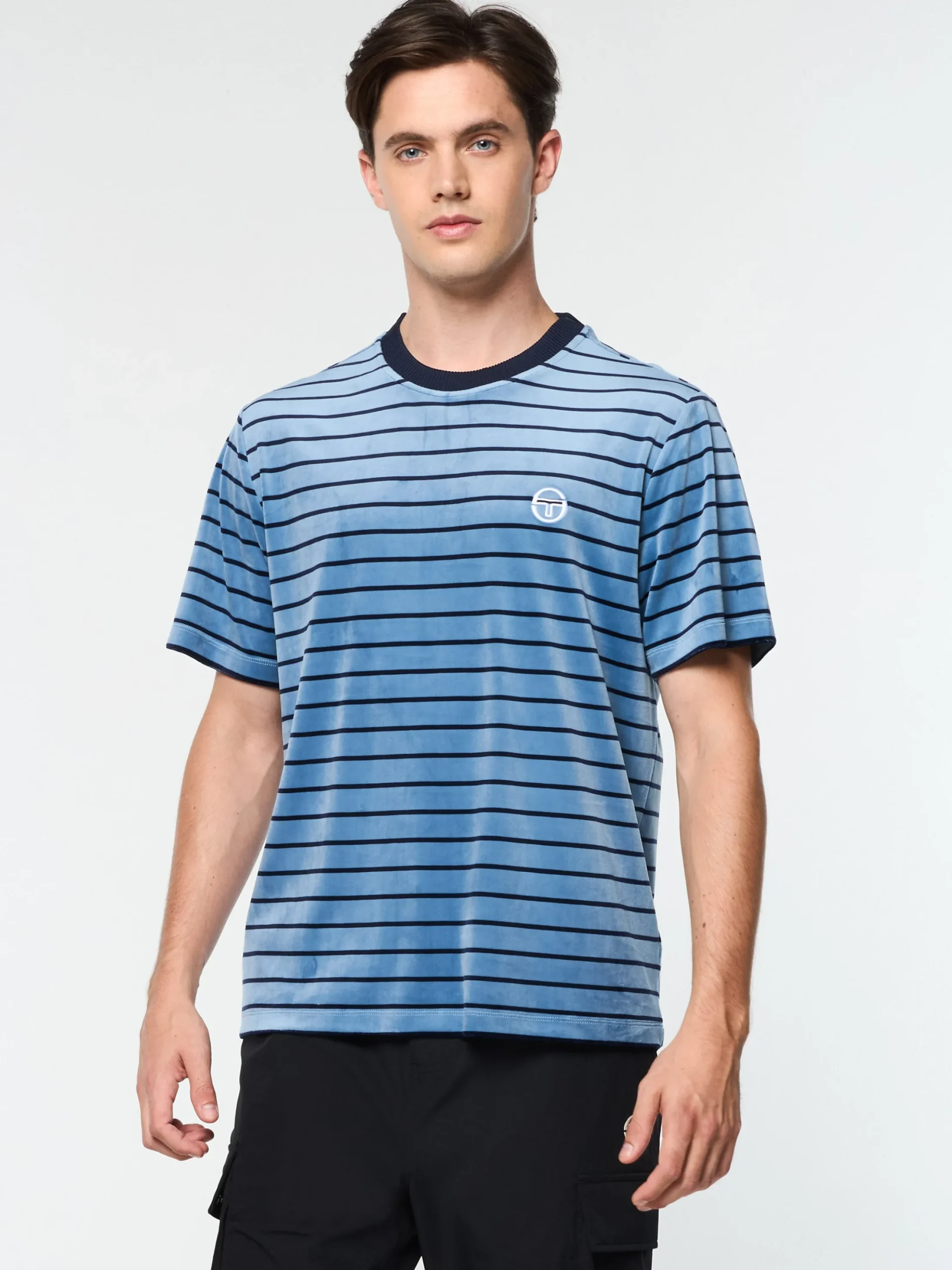 Sergio Tacchini Foggia Velour T-Shirt- CORONET BLUE New