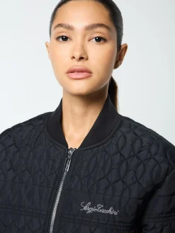 Sergio Tacchini Gabrisa Velour Track Jacket- BLACK BEAUTY Outlet