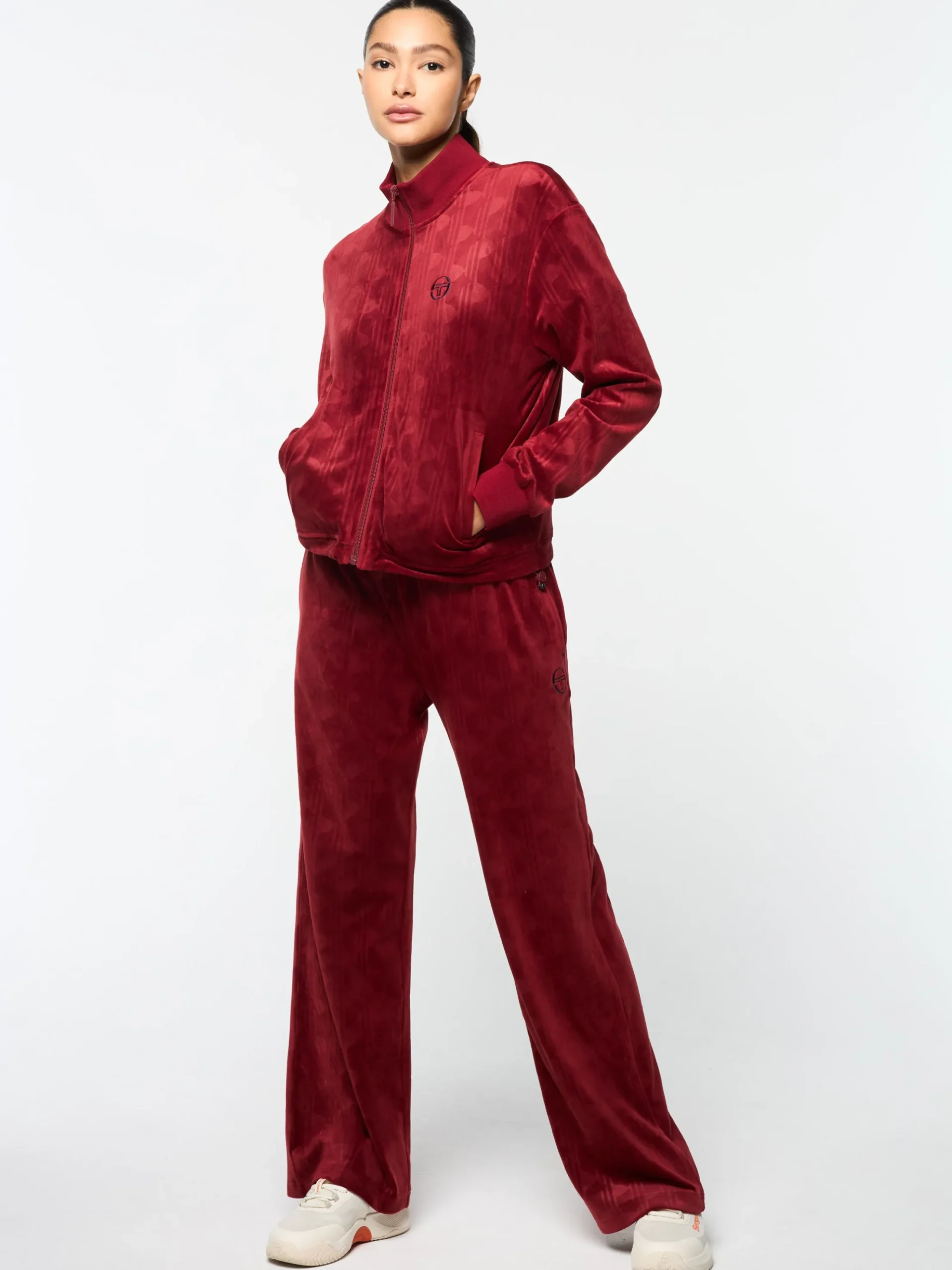 Sergio Tacchini Gabrisa Velour Track Jacket- SUN DRIED TOMATO Outlet