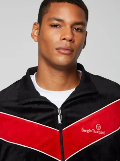 Sergio Tacchini Gallone Velour Track Jacket- BLACK BEAUTY Outlet