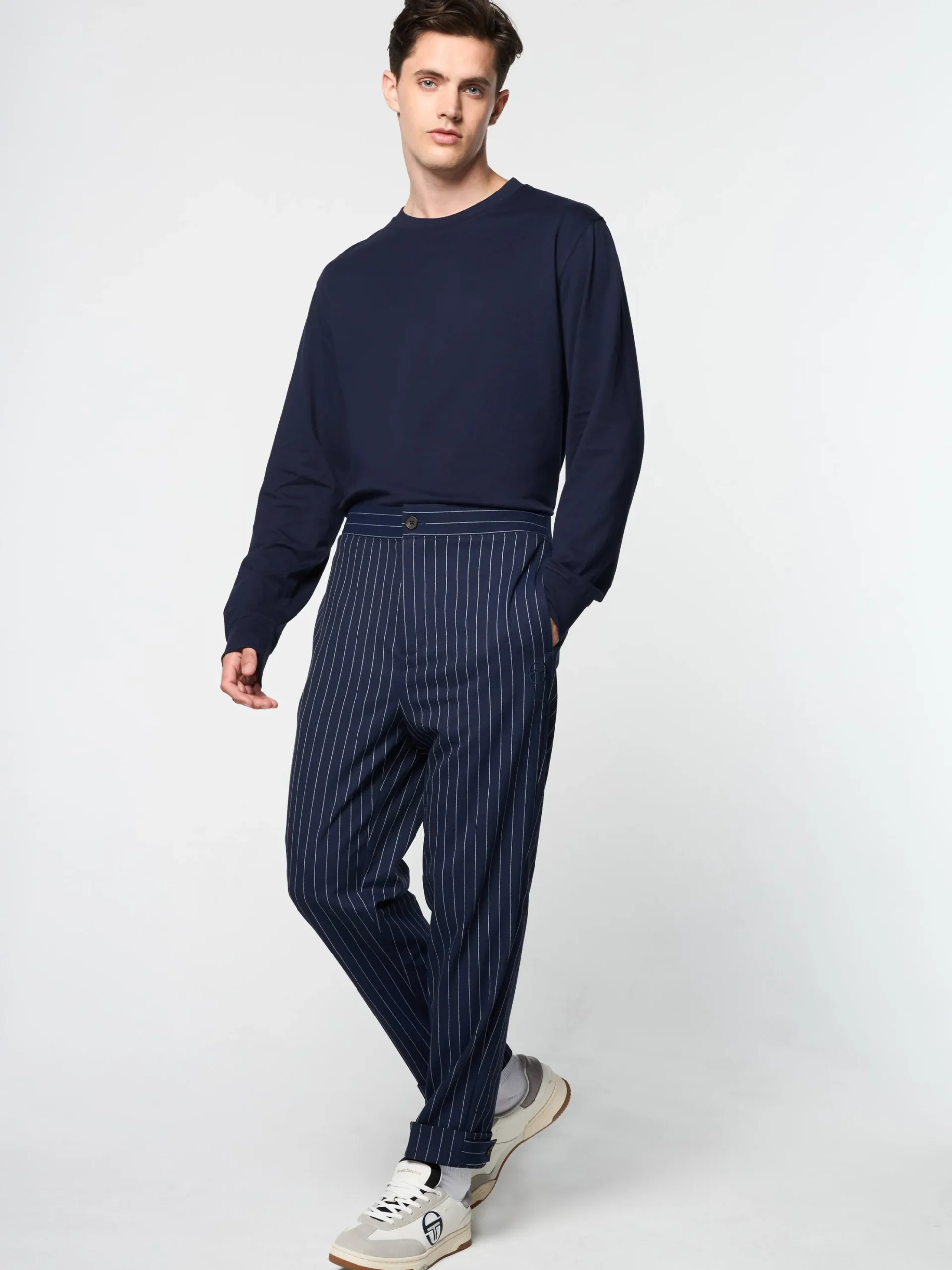 Sergio Tacchini Gessato Suiting Track Pant- MARITIME BLUE Clearance