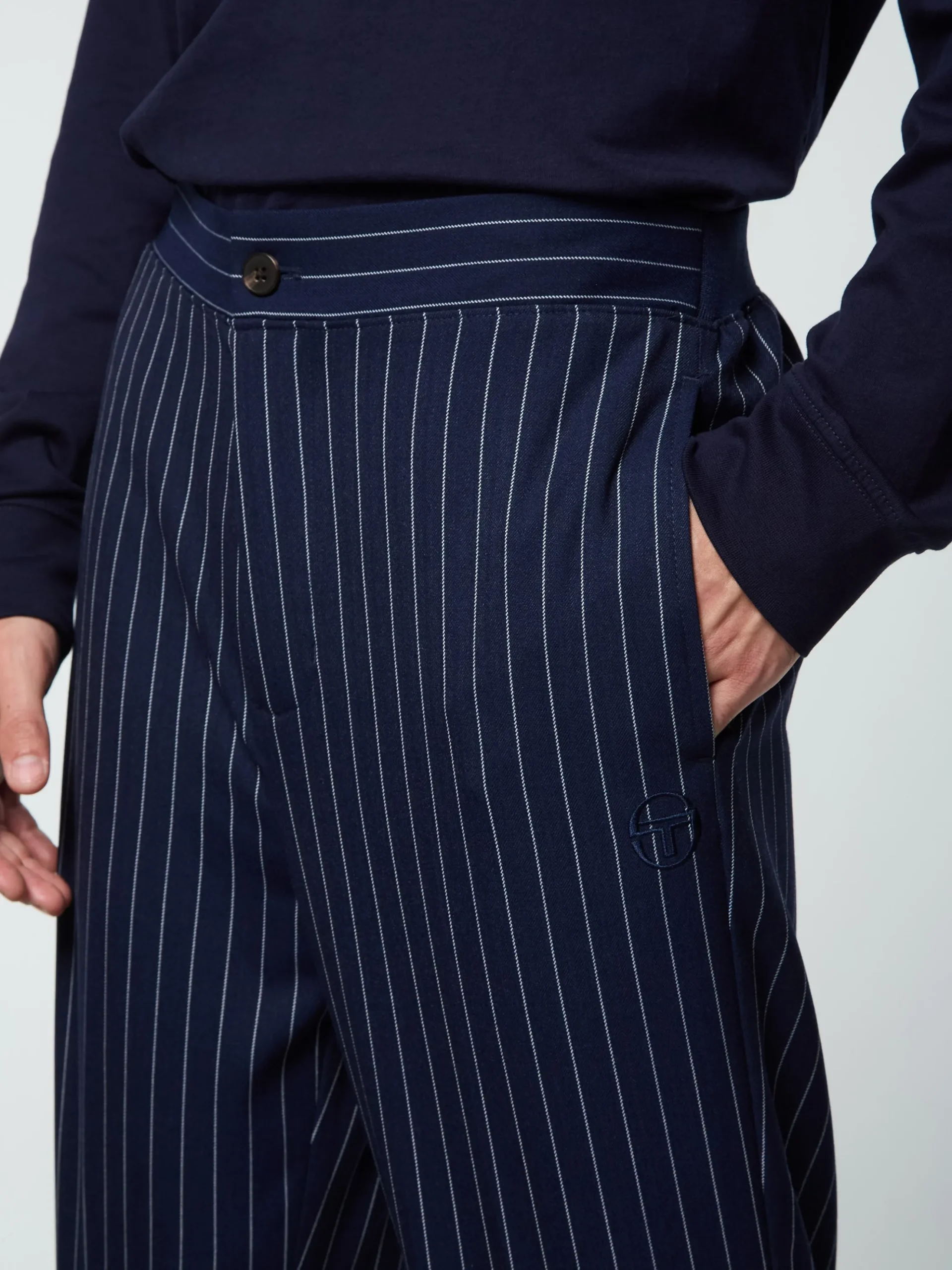 Sergio Tacchini Gessato Suiting Track Pant- MARITIME BLUE Clearance