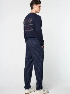 Sergio Tacchini Gessato Suiting Track Pant- MARITIME BLUE Clearance