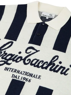 Sergio Tacchini Gioco Jacquard Long Sleeve Polo- GARDENIA Hot