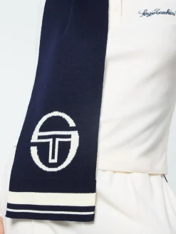 Sergio Tacchini La Faccia Jacquard Scarf- MARITIME BLUE Sale