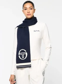 Sergio Tacchini La Faccia Jacquard Scarf- MARITIME BLUE Sale