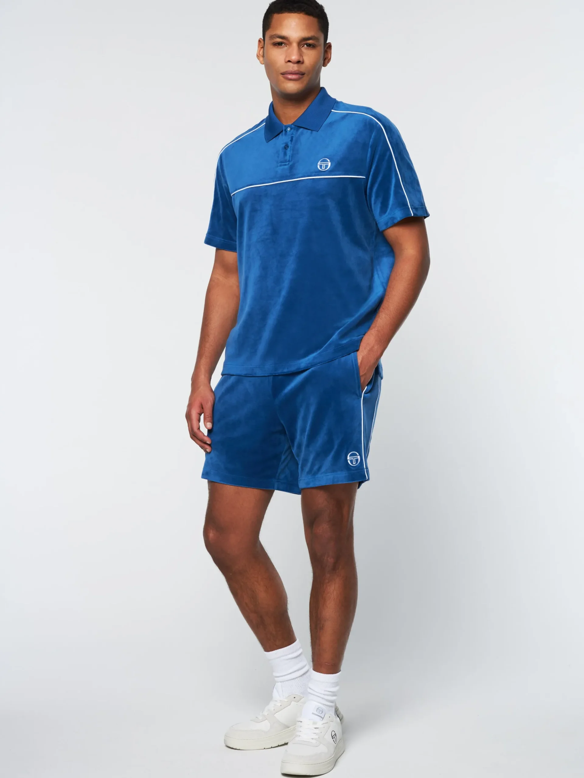 Sergio Tacchini Lioni Velour Polo Archivio- LIMOGES Best