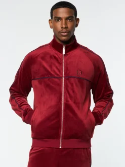 Sergio Tacchini Lioni Velour Track Jacket- SUN DRIED TOMATO Clearance