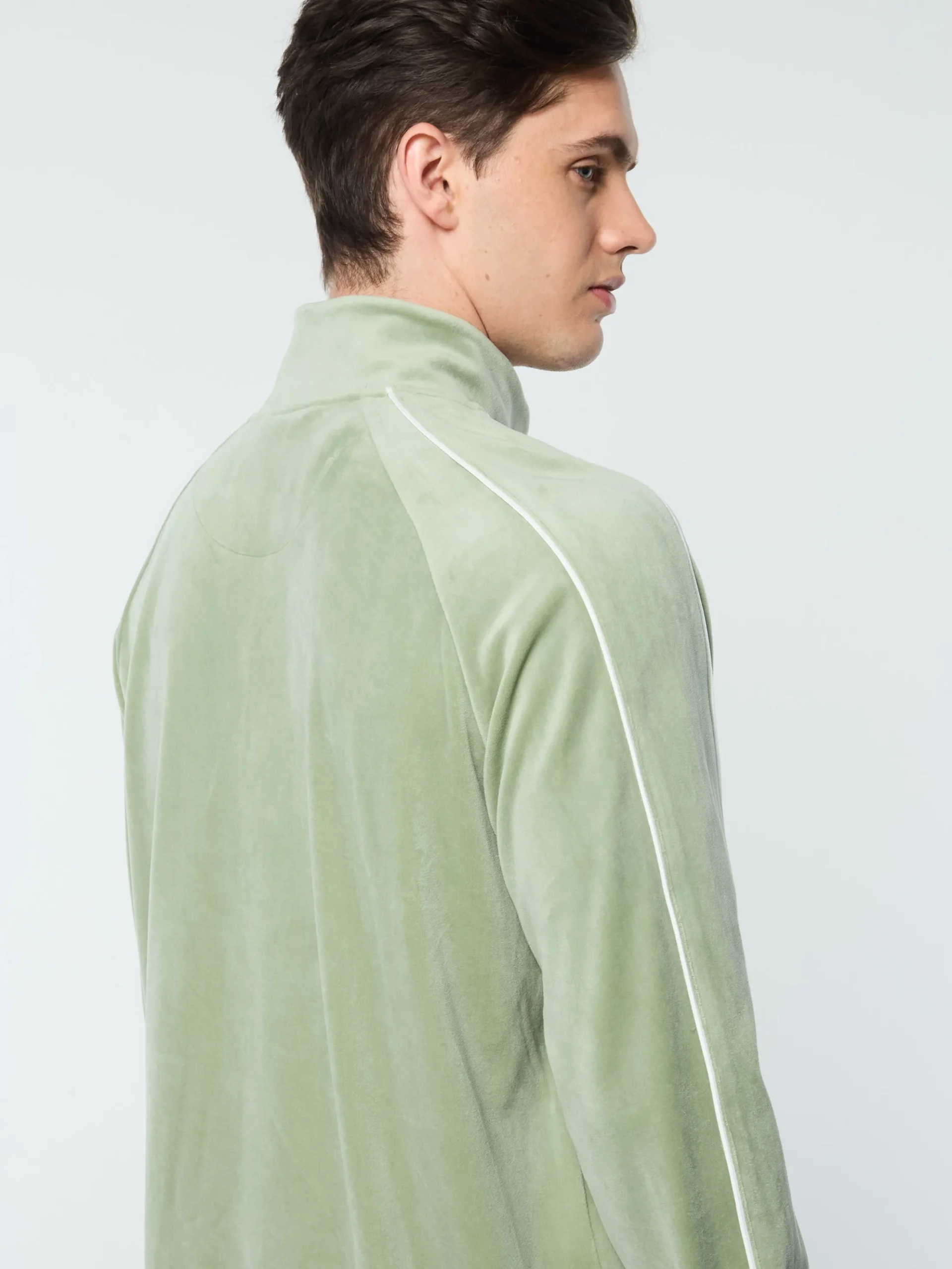 Sergio Tacchini Lioni Velour Track Jacket- HEDGE GREEN Fashion