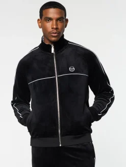 Sergio Tacchini Lioni Velour Track Jacket- BLACK BEAUTY Discount
