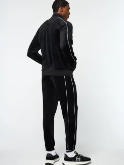 Sergio Tacchini Lioni Velour Track Jacket- BLACK BEAUTY Discount