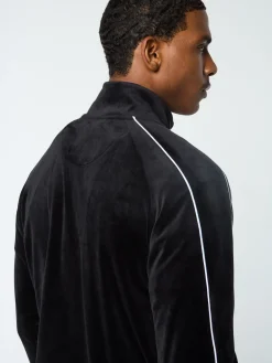 Sergio Tacchini Lioni Velour Track Jacket- BLACK BEAUTY Discount