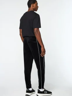 Sergio Tacchini Lioni Velour Track Pant- BLACK BEAUTY New