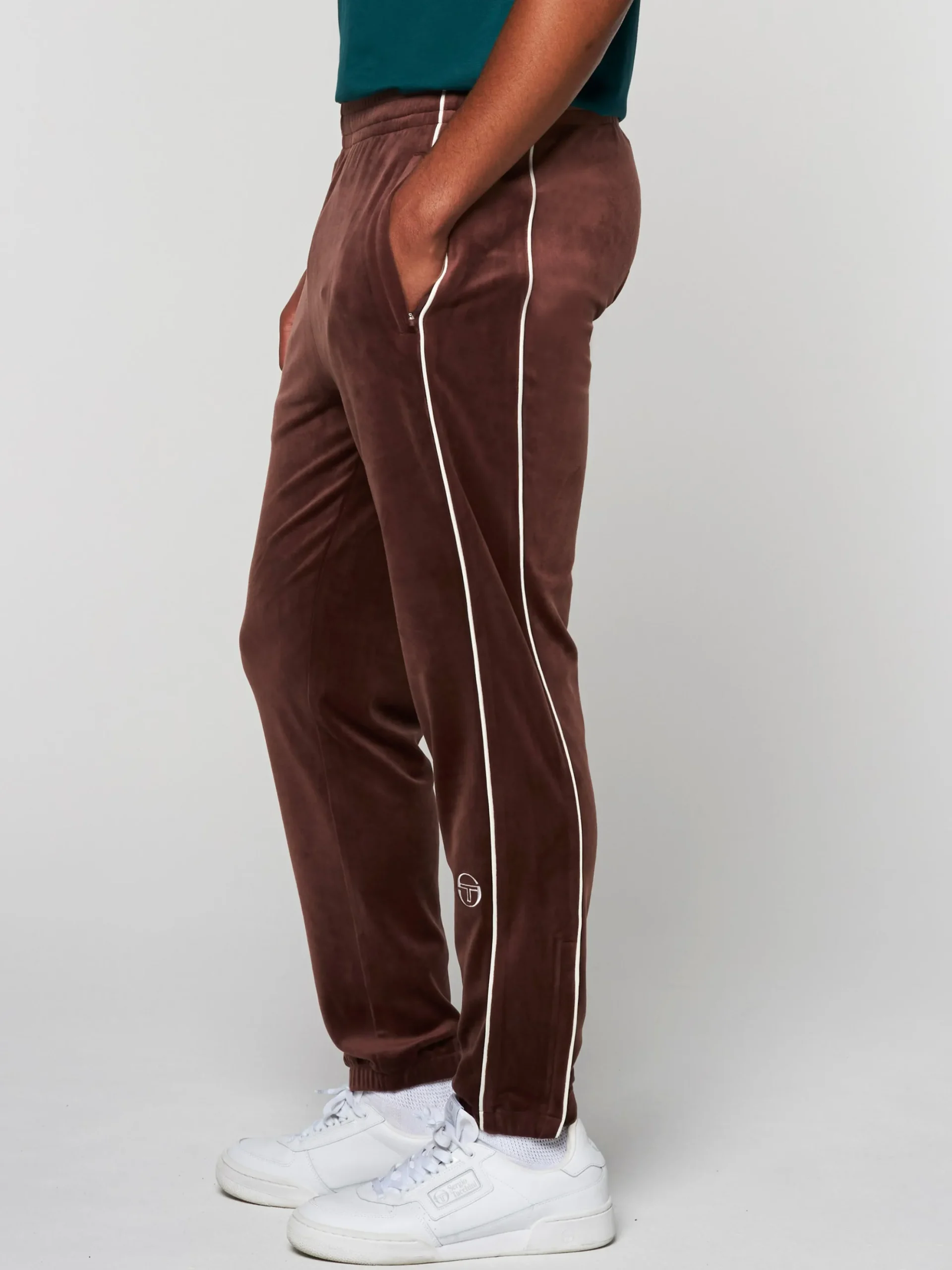 Sergio Tacchini Lioni Velour Track Pant- DEEP MAHOGANY Outlet