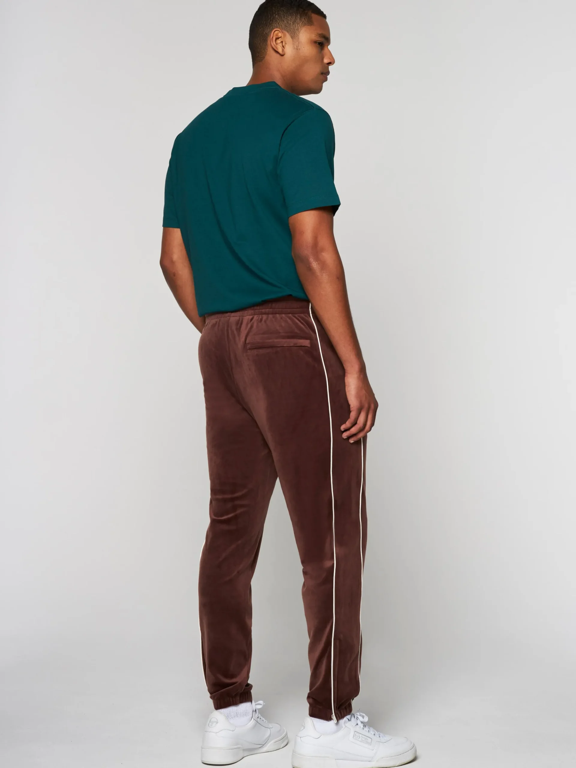 Sergio Tacchini Lioni Velour Track Pant- DEEP MAHOGANY Outlet