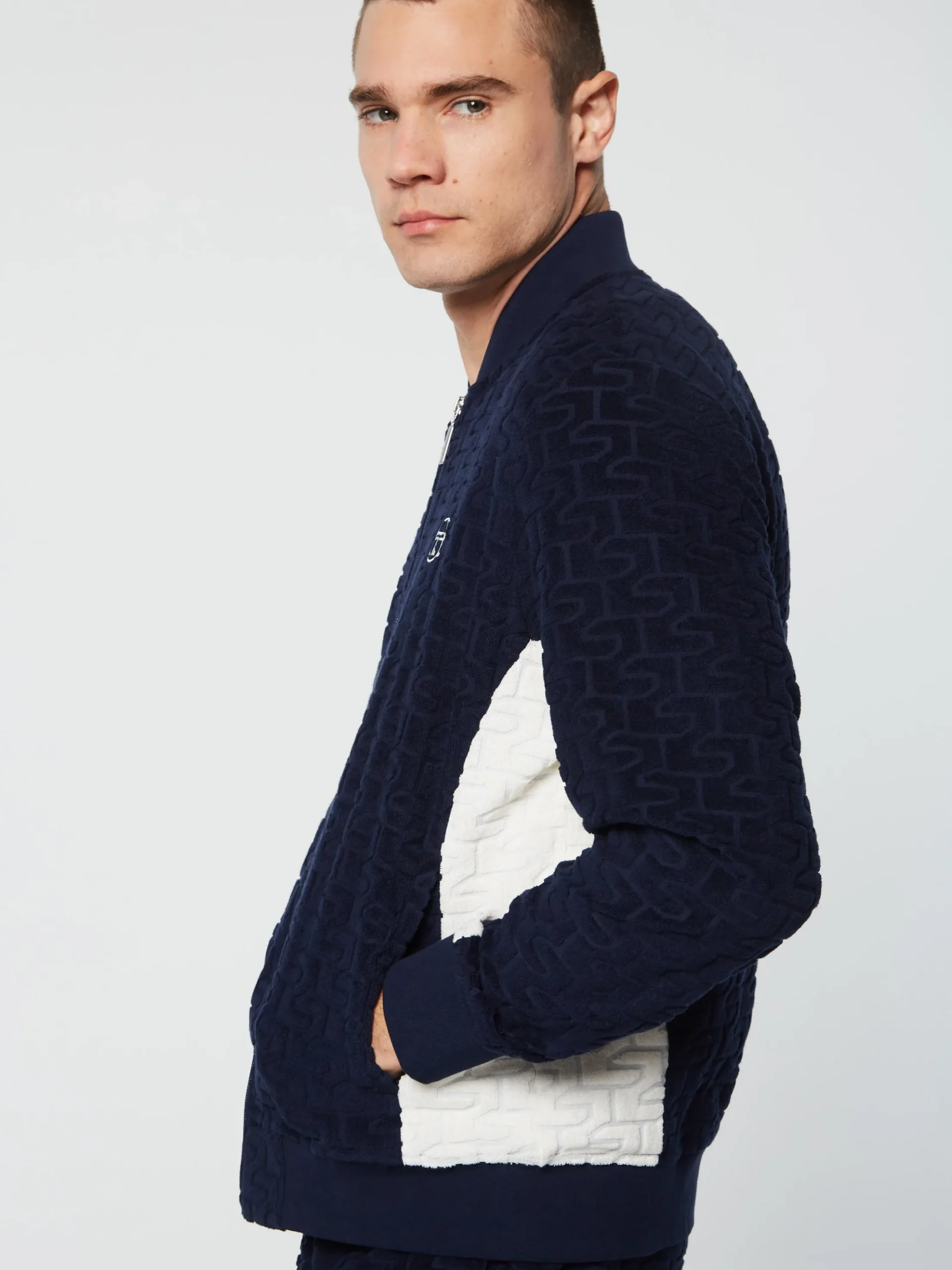 Sergio Tacchini Livata Monogram Track Jacket- MARITIME BLUE Discount