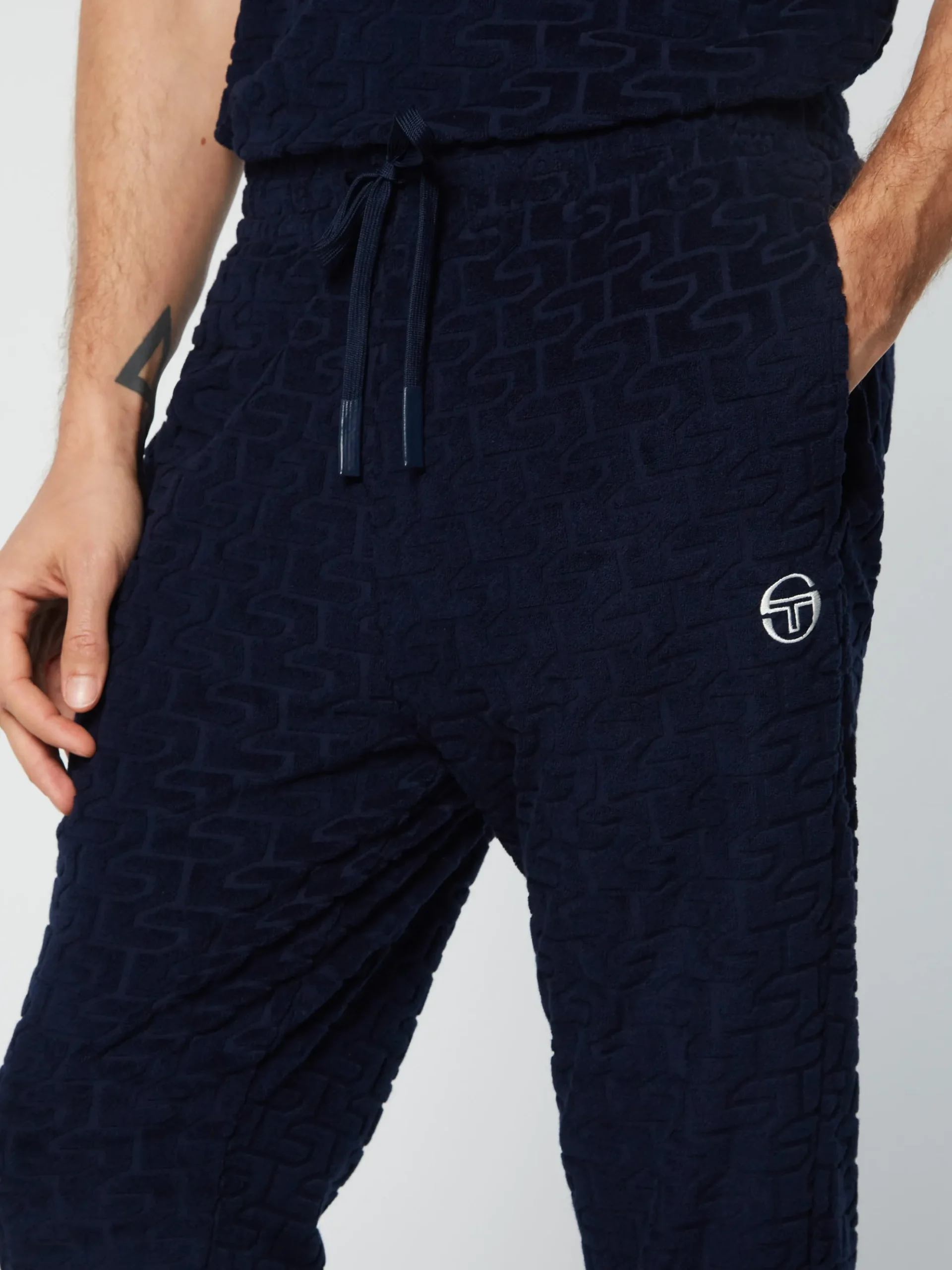 Sergio Tacchini Livata Monogram Track Pant- MARITIME BLUE New