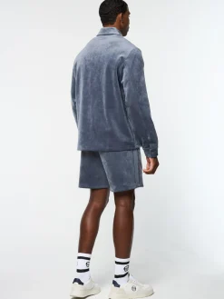 Sergio Tacchini Maglia Velour Overshirt- GRISAILLE Fashion