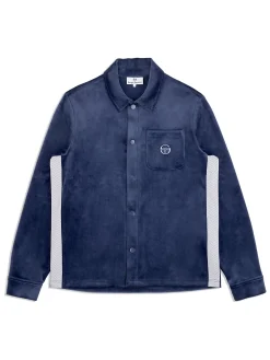 Sergio Tacchini Maglia Velour Overshirt- MARITIME BLUE New