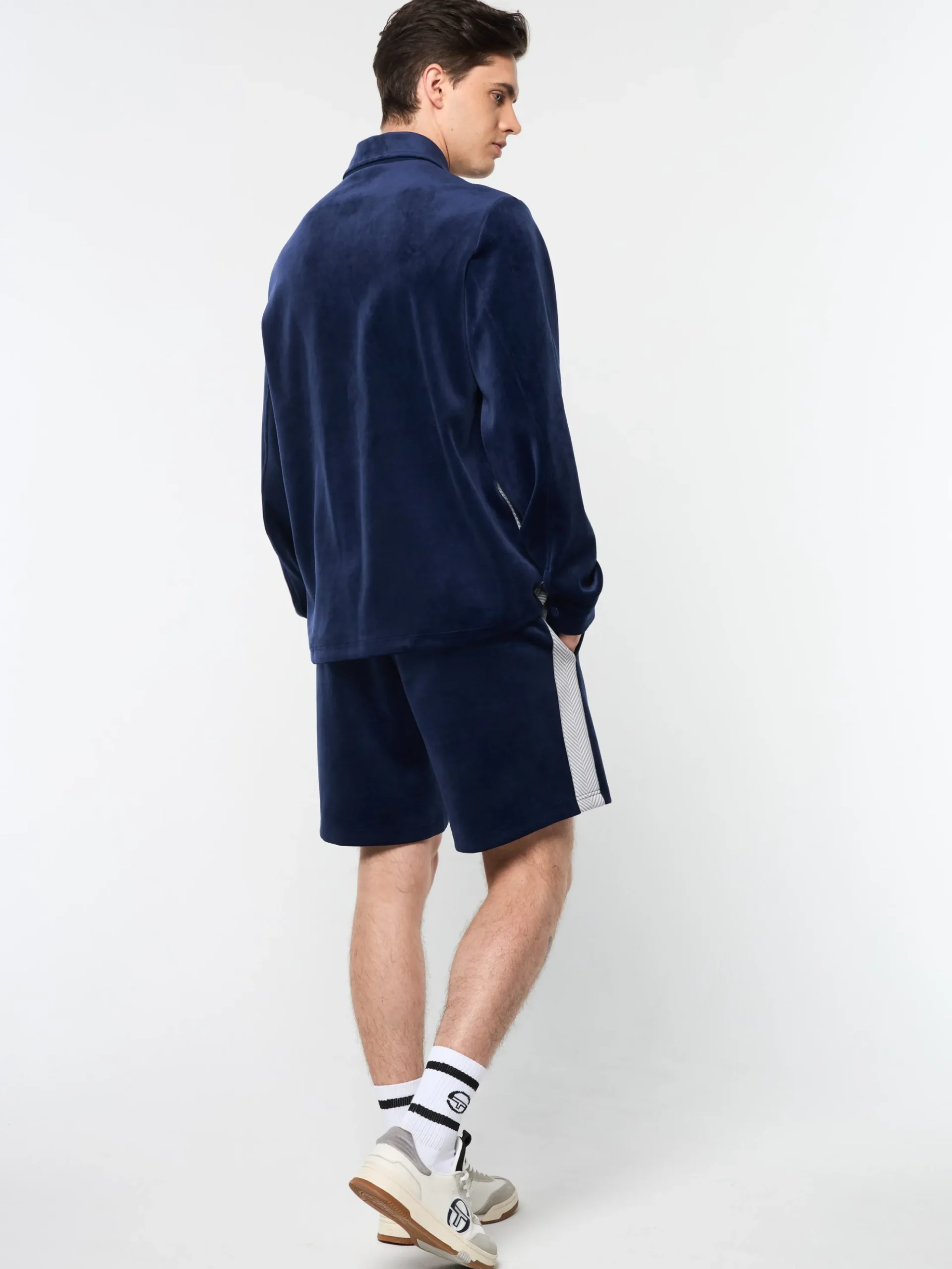 Sergio Tacchini Maglia Velour Overshirt- MARITIME BLUE New