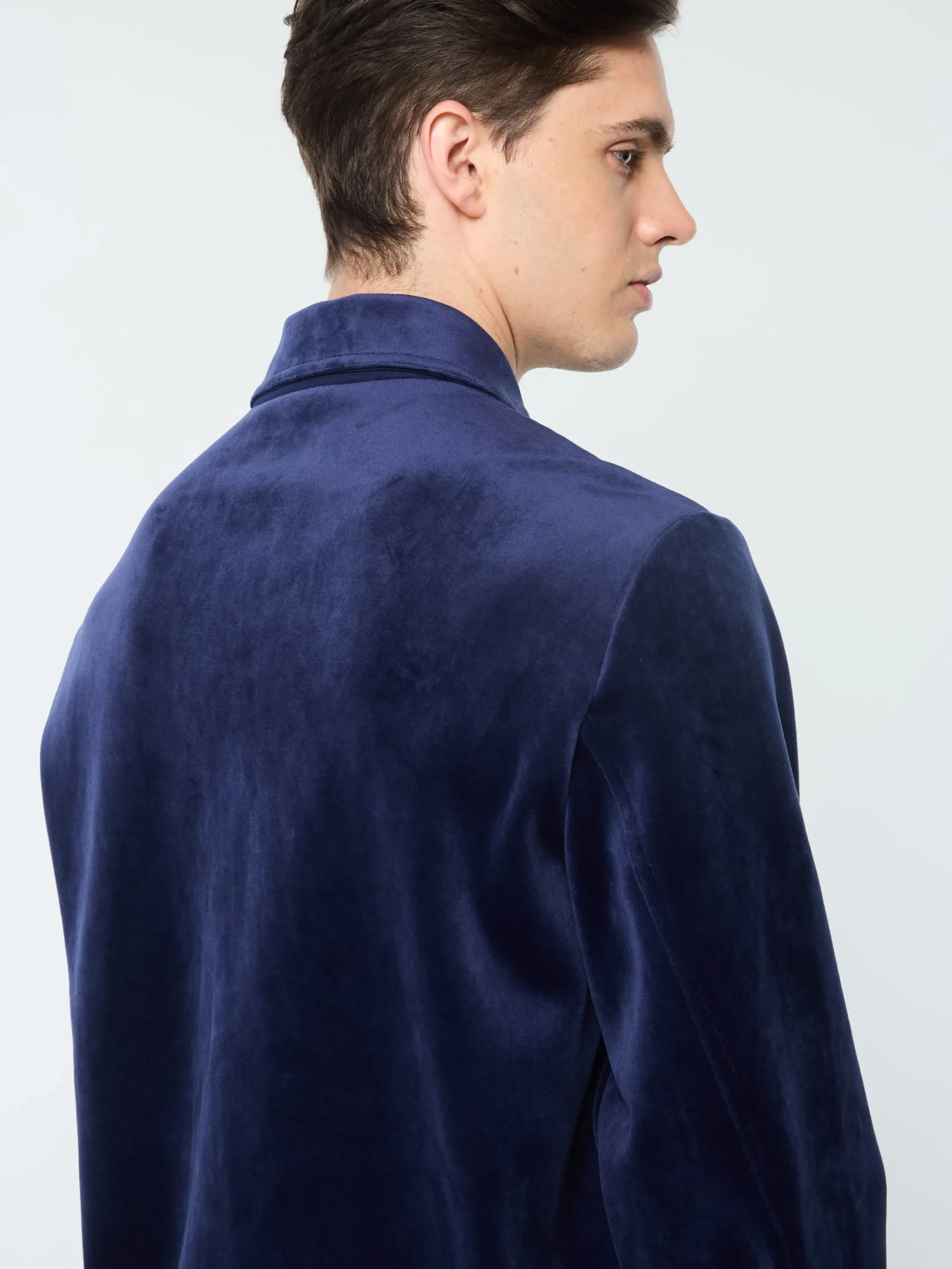 Sergio Tacchini Maglia Velour Overshirt- MARITIME BLUE New