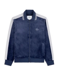 Sergio Tacchini Maglia Velour Track Jacket- MARITIME BLUE New