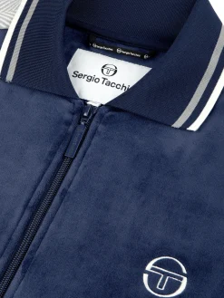 Sergio Tacchini Maglia Velour Track Jacket- MARITIME BLUE New