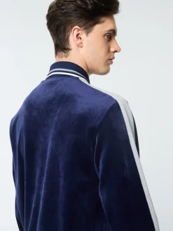 Sergio Tacchini Maglia Velour Track Jacket- MARITIME BLUE New