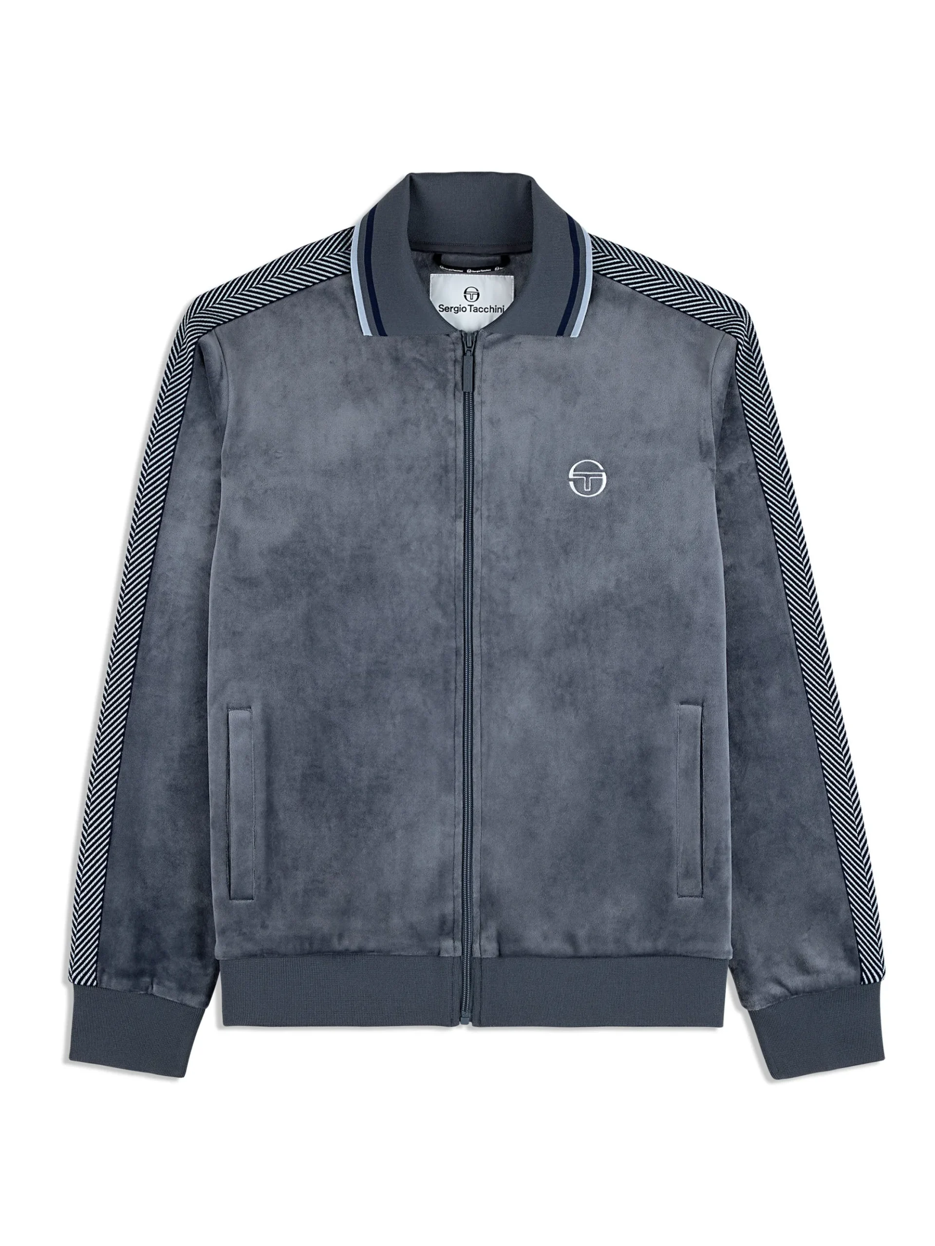 Sergio Tacchini Maglia Velour Track Jacket- GRISAILLE New
