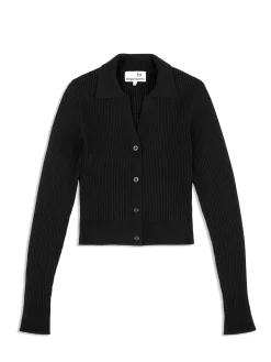 Sergio Tacchini Magreta Rib Cardigan- BLACK BEAUTY Hot