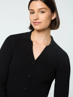 Sergio Tacchini Magreta Rib Cardigan- BLACK BEAUTY Hot