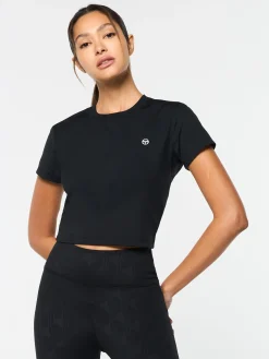Sergio Tacchini Mirano Fitted Crop Top- BLACK BEAUTY Outlet