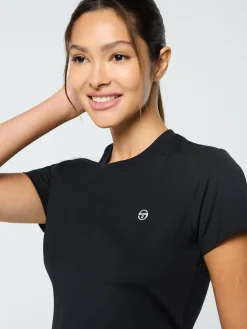 Sergio Tacchini Mirano Fitted Crop Top- BLACK BEAUTY Outlet