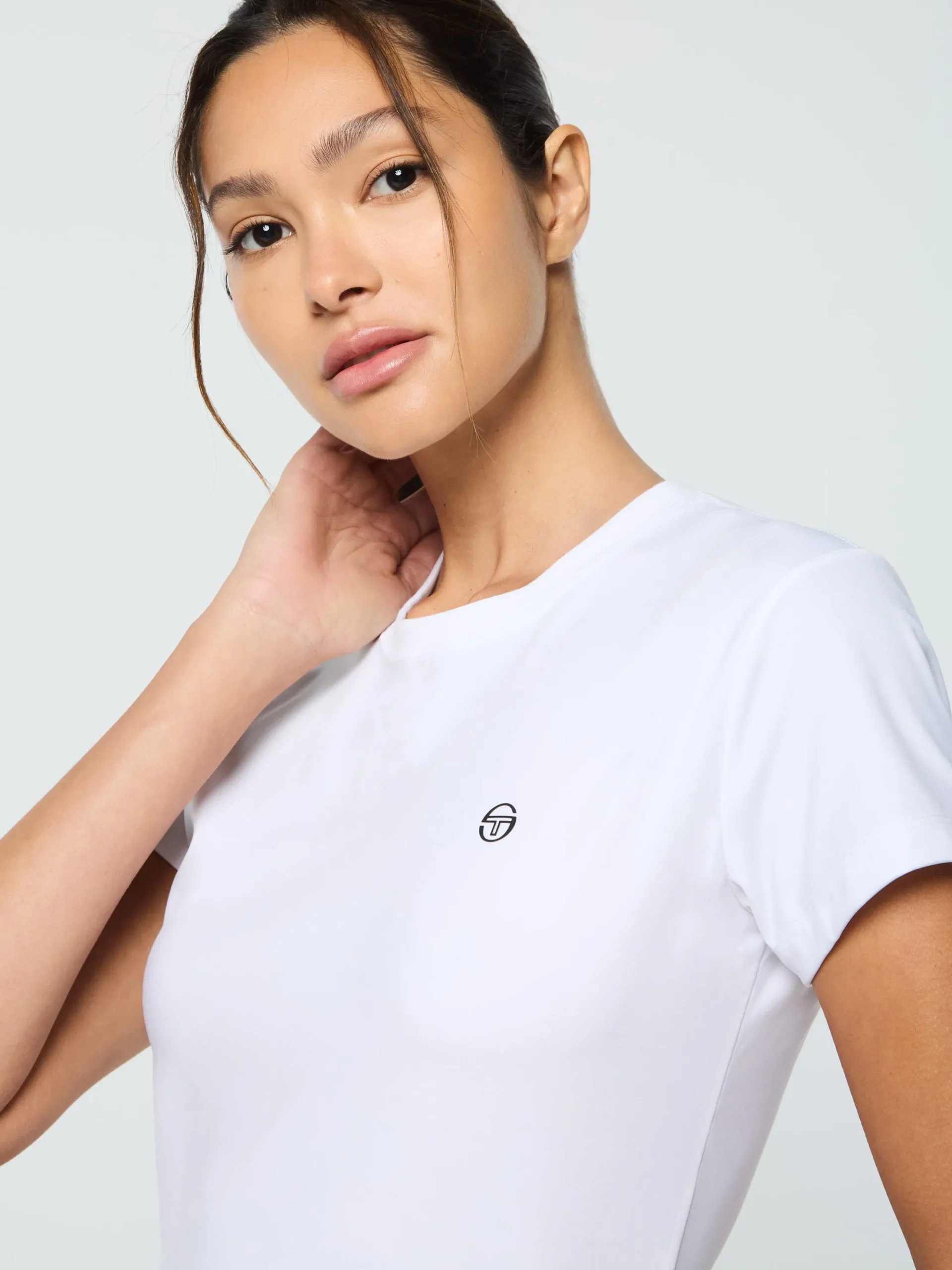 Sergio Tacchini Mirano Fitted Crop Top- BRILLIANT WHITE Outlet