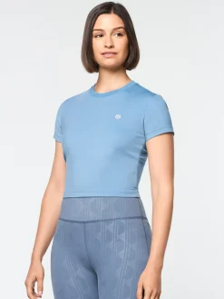 Sergio Tacchini Mirano Fitted Crop Top- CORONET BLUE Sale