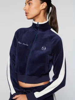 Sergio Tacchini Miss Carlotta Velour Track Jacket- MARITIME BLUE Hot
