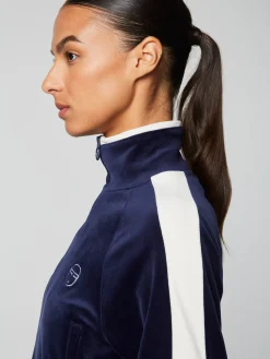 Sergio Tacchini Miss Carlotta Velour Track Jacket- MARITIME BLUE Hot